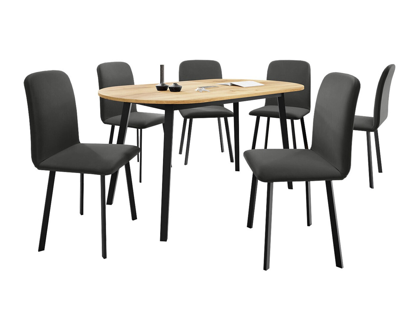 Set de mese Edmond 121 (Stejar Craft auriu + Negru)