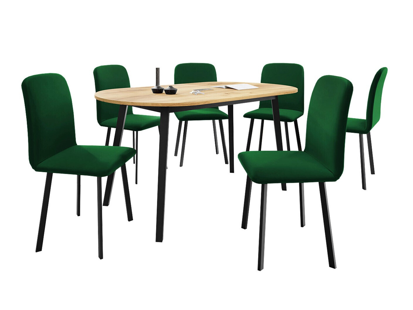 Set de mese Edmond 121 (Stejar Craft auriu + Negru)
