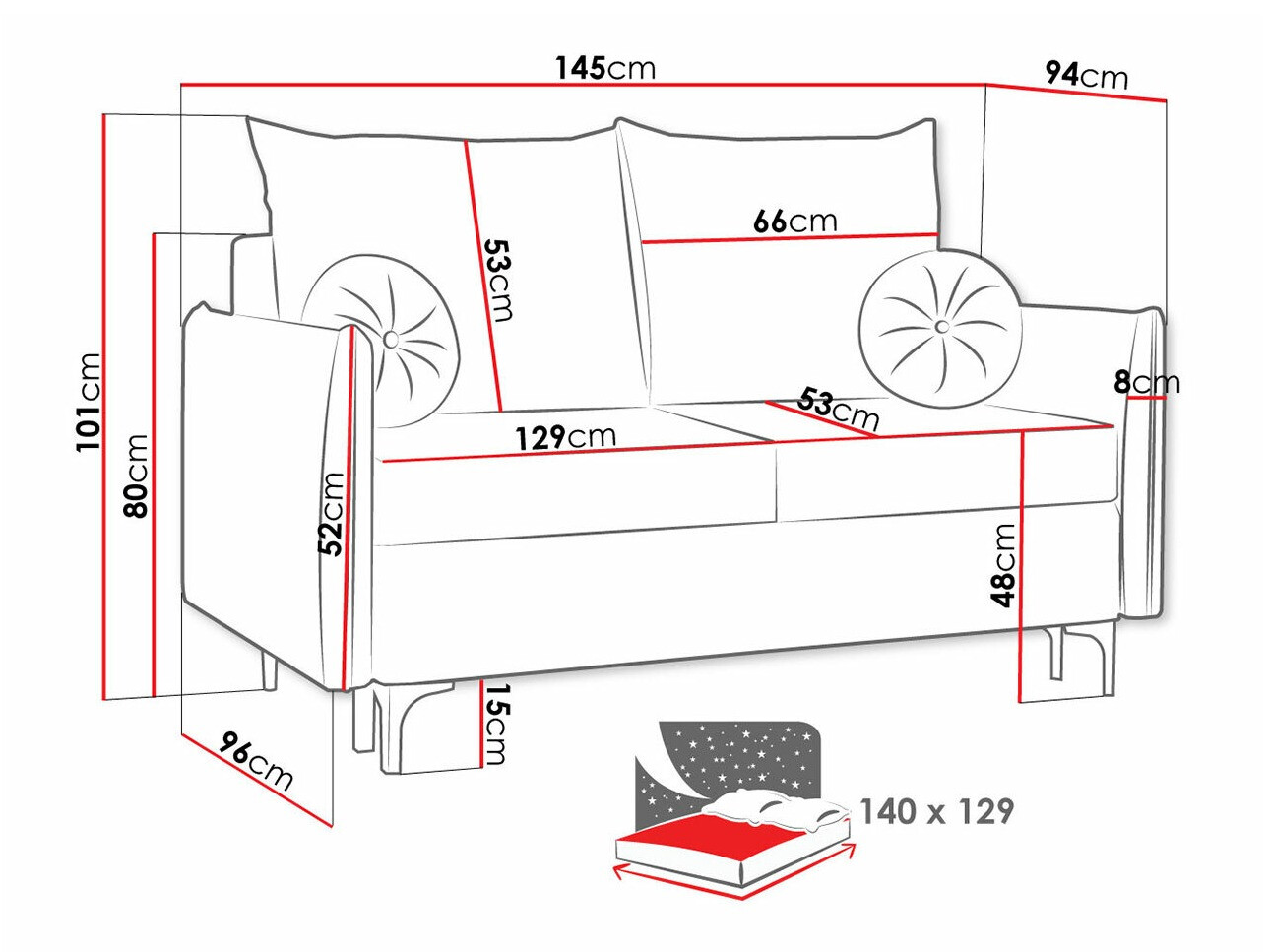 Canapea extensibilă Clovis 110 (Manila 02)