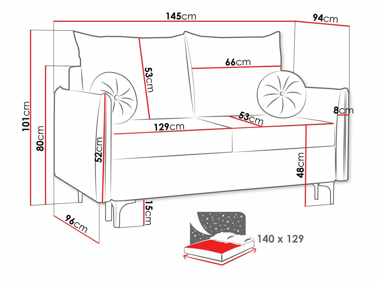 Canapea extensibilă Clovis 110 (Manila 16)