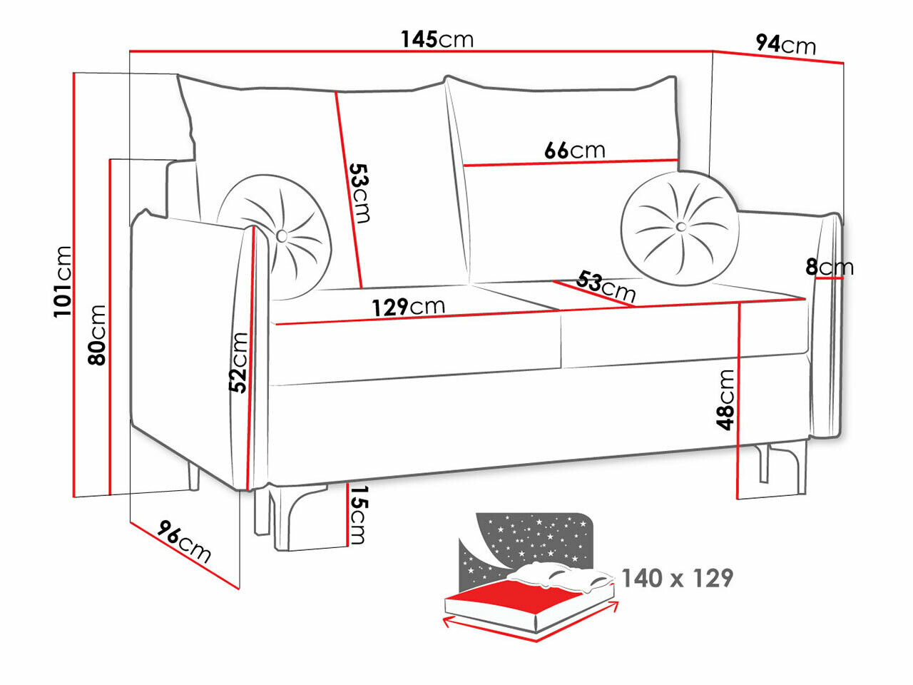Canapea extensibilă Clovis 110 (Manila 33)