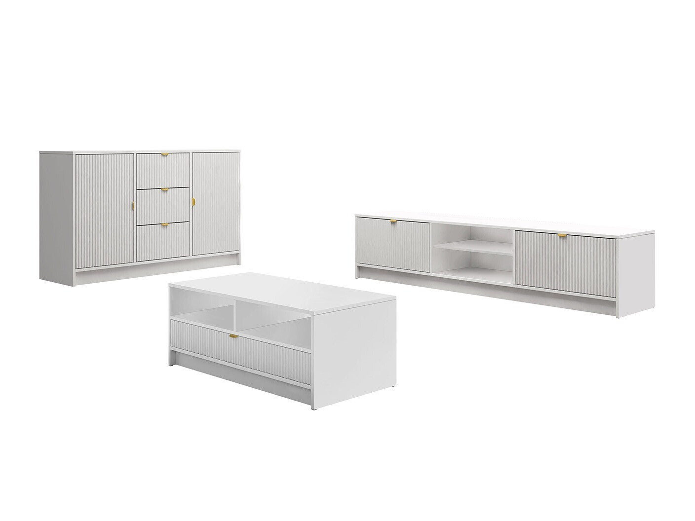Set de living Comfivo Papilio I (Alb)