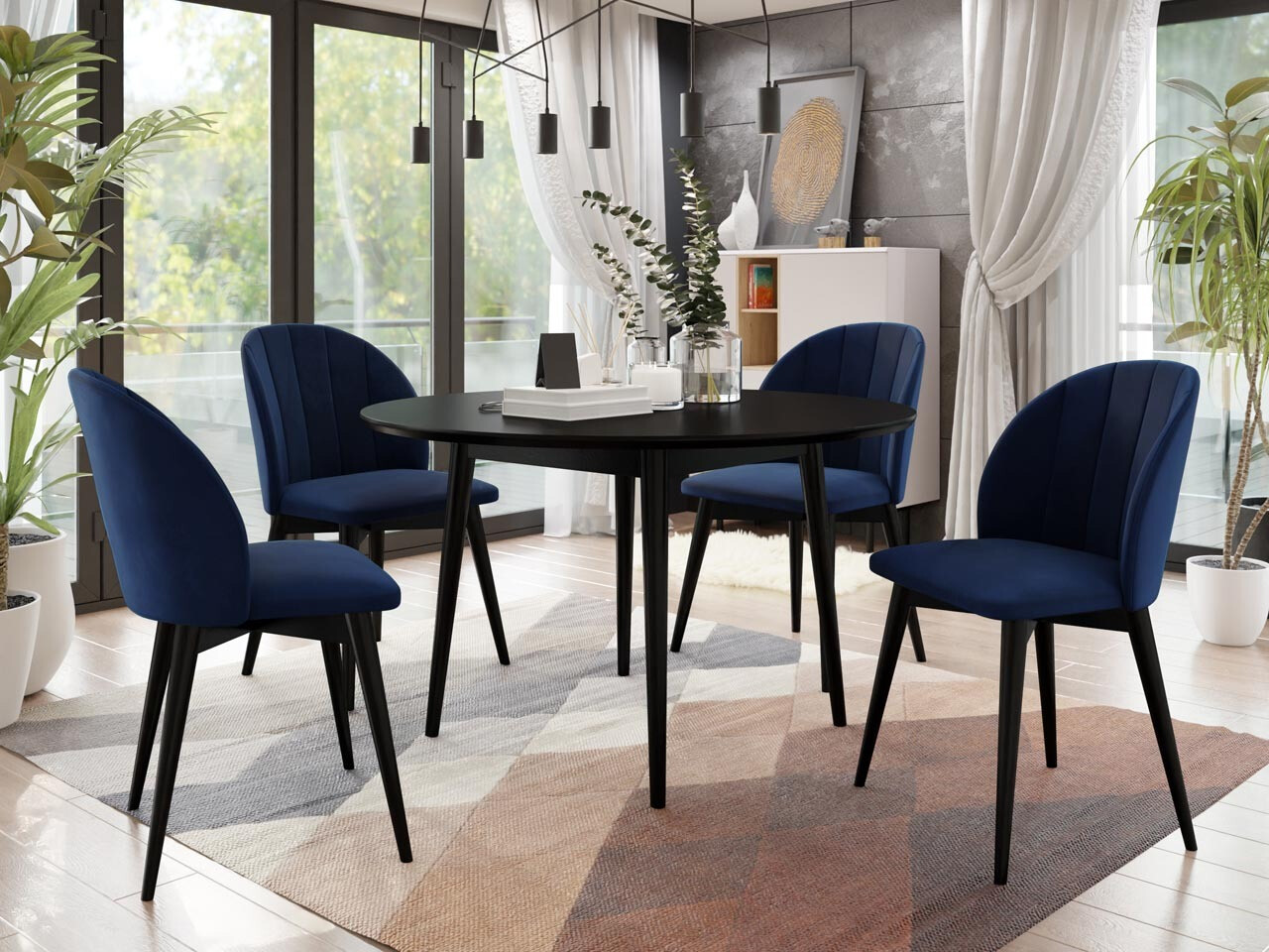 Set de mese Racine 127 (Negru + Magic Velvet 2216)
