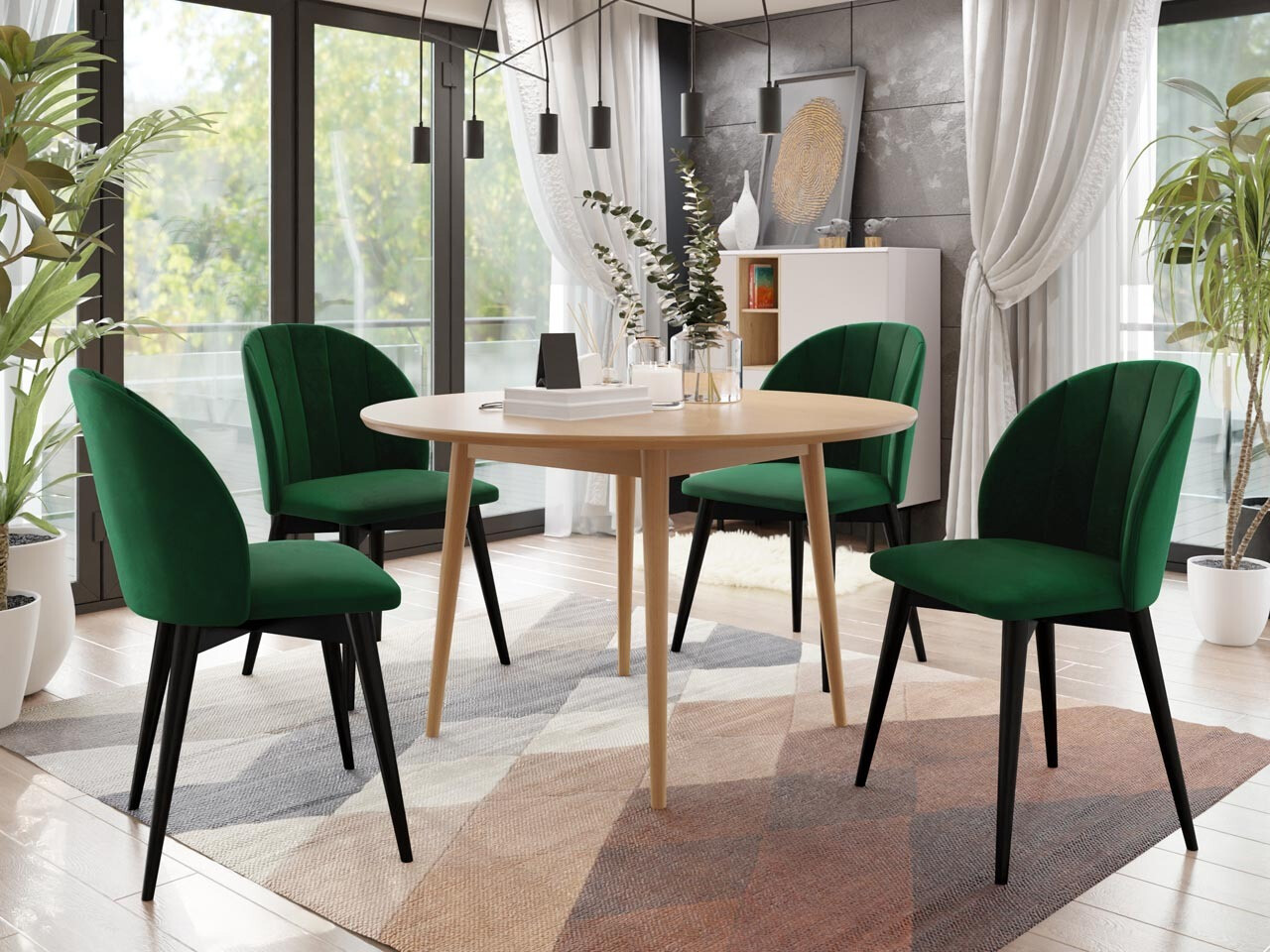 Set de mese Racine 127 (Negru + Magic Velvet 2225)