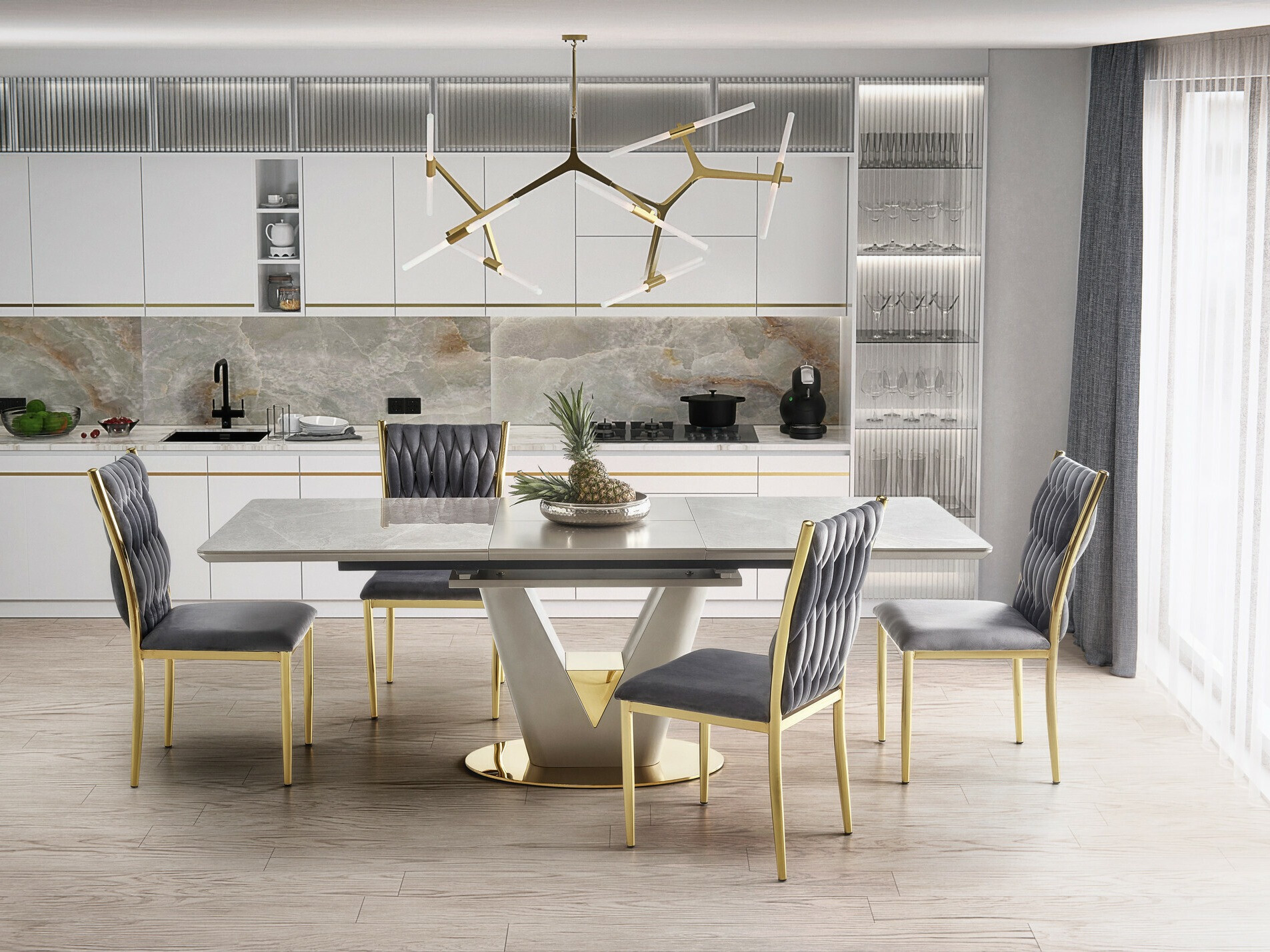 Scaun Houston 1139 (Gri + Auriu)