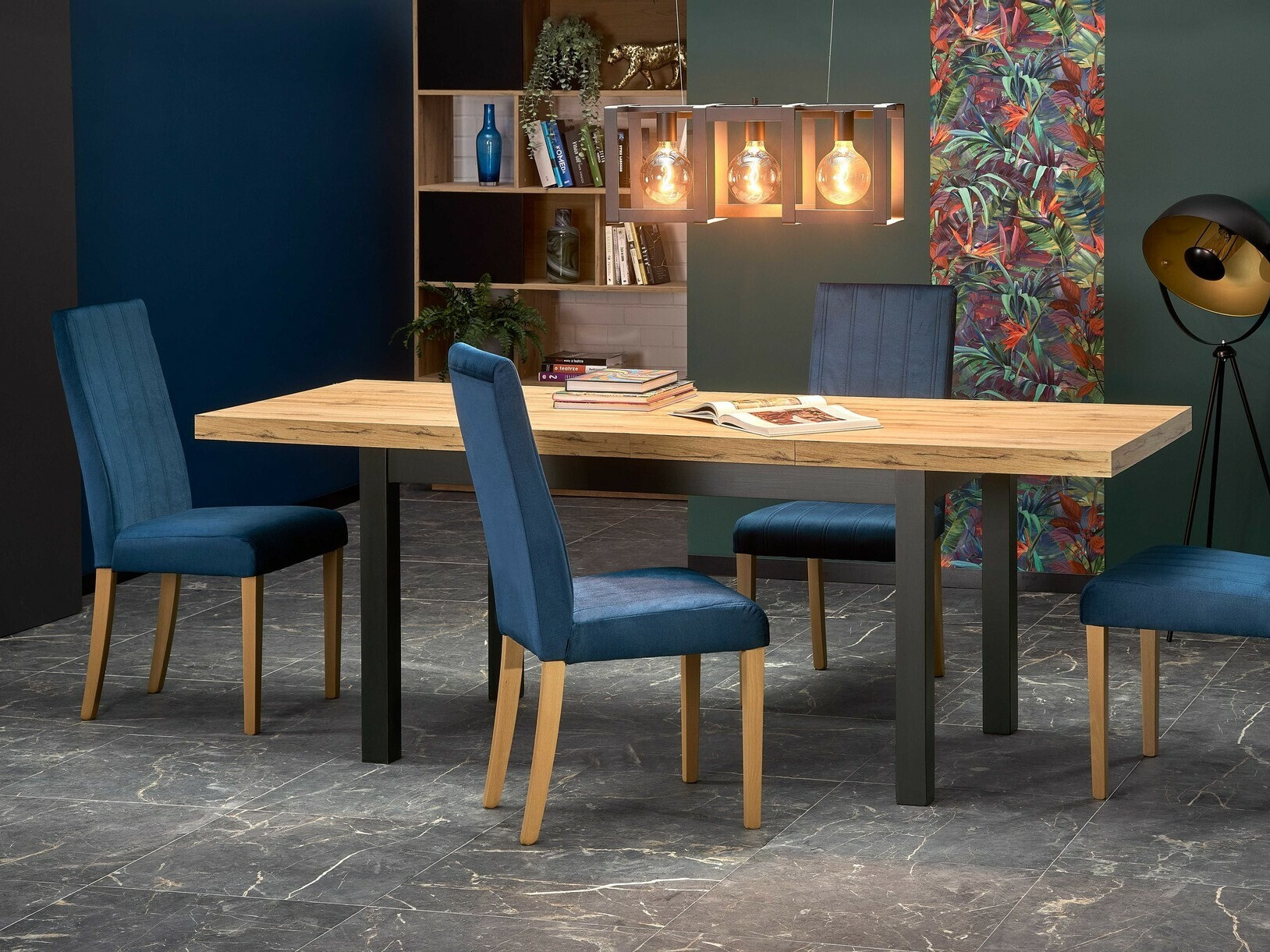 Scaun Houston 1216 (Albastru + Maro deschis)