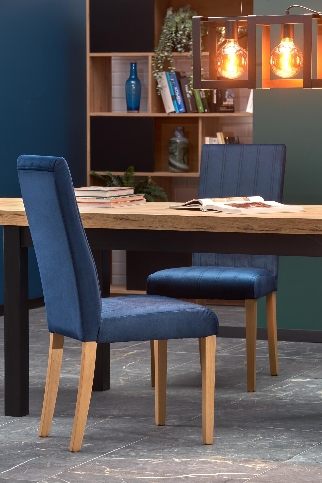 Scaun Houston 1216 (Albastru + Maro deschis)