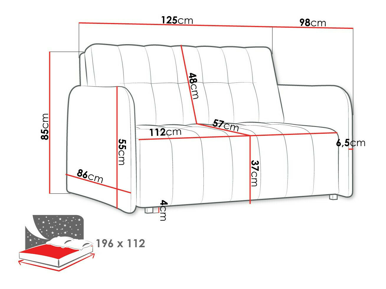 Canapea extensibilă Aquarin II (Kronos 19)