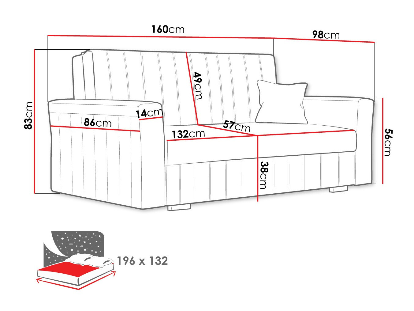 Canapea extensibilă Orinen III (Kronos 31)