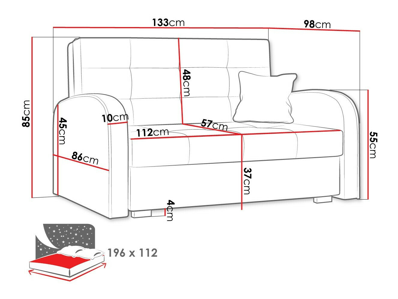 Canapea extensibilă Silona II (Kronos 19)