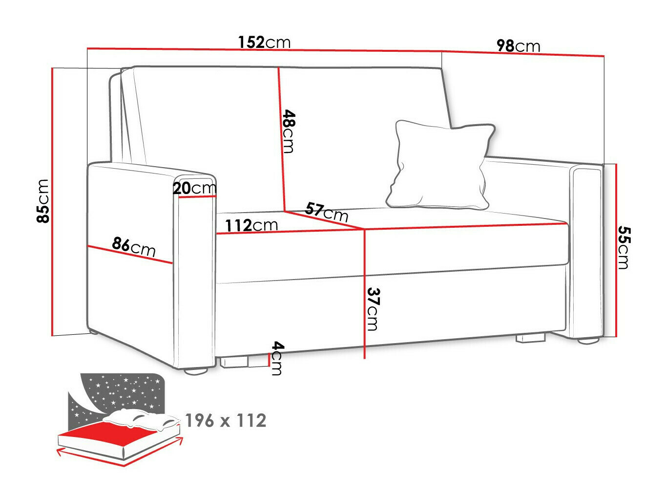 Canapea extensibilă Clarlen II (Poso 22)