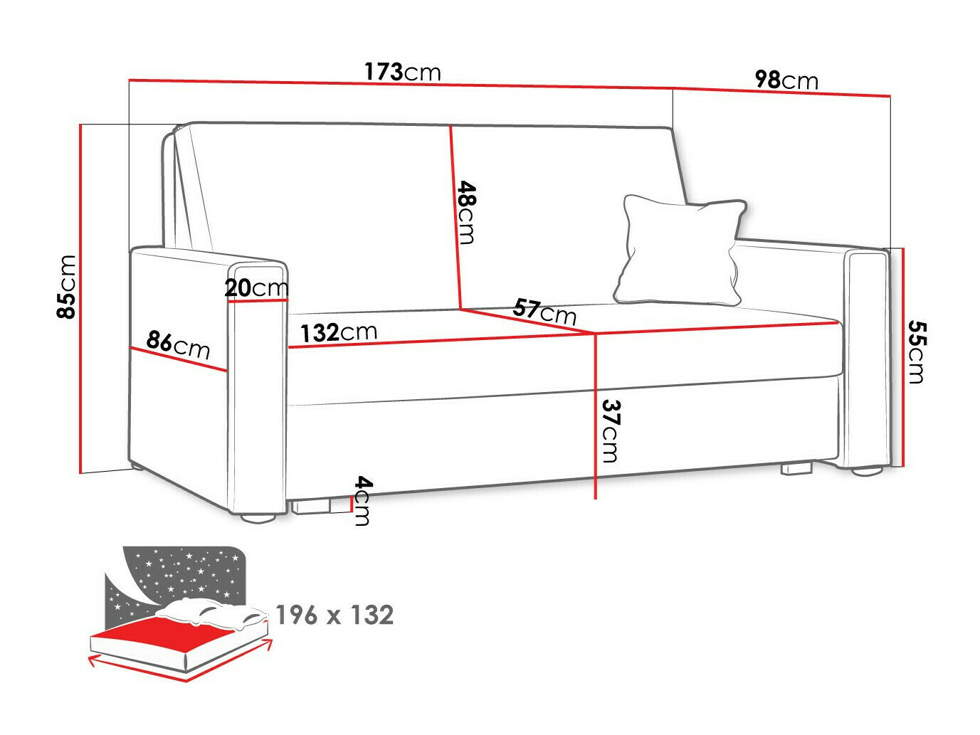 Canapea extensibilă Clarlen III (Poso 110)