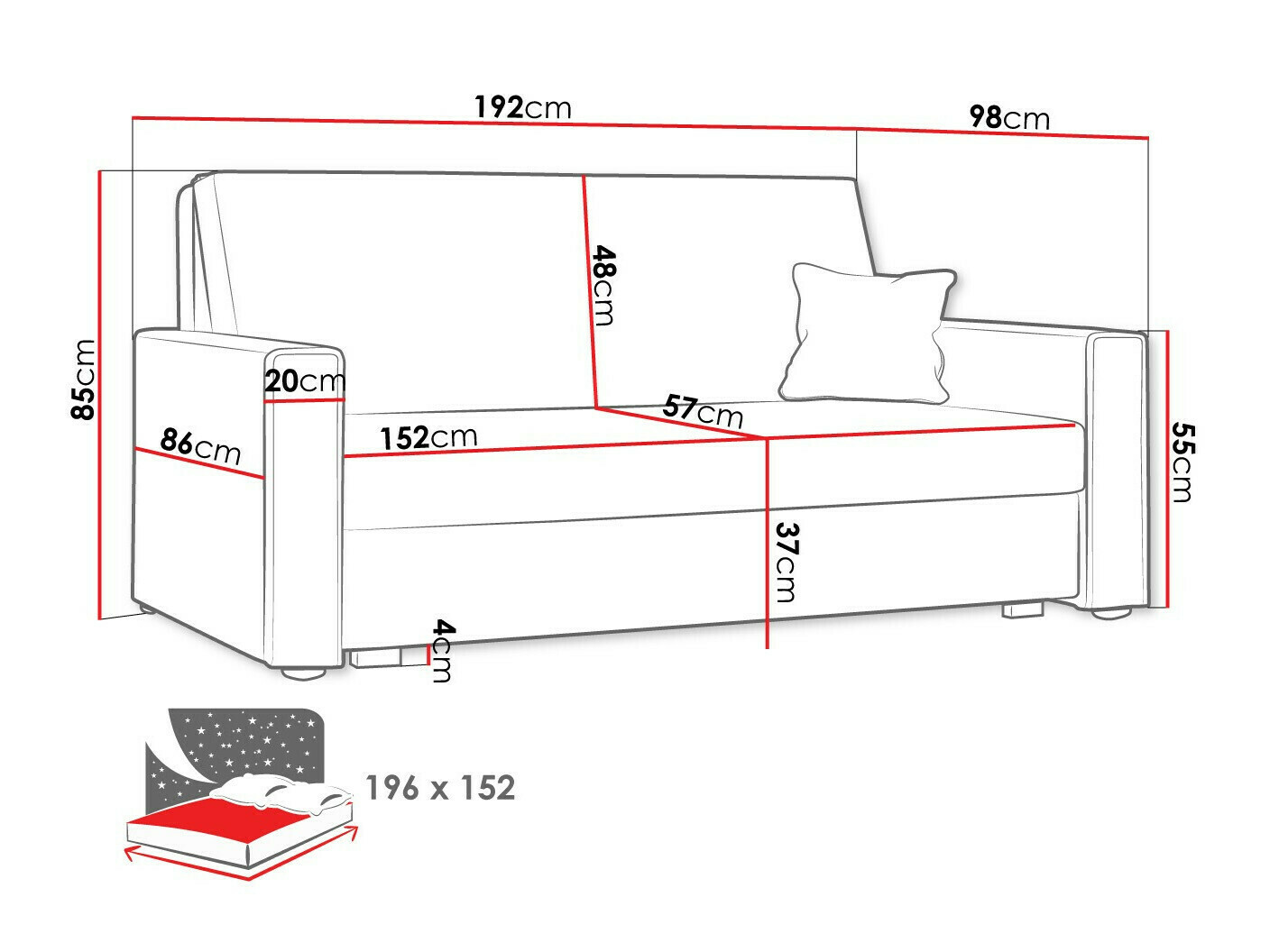Canapea extensibilă Clarlen IV (Poso 110)