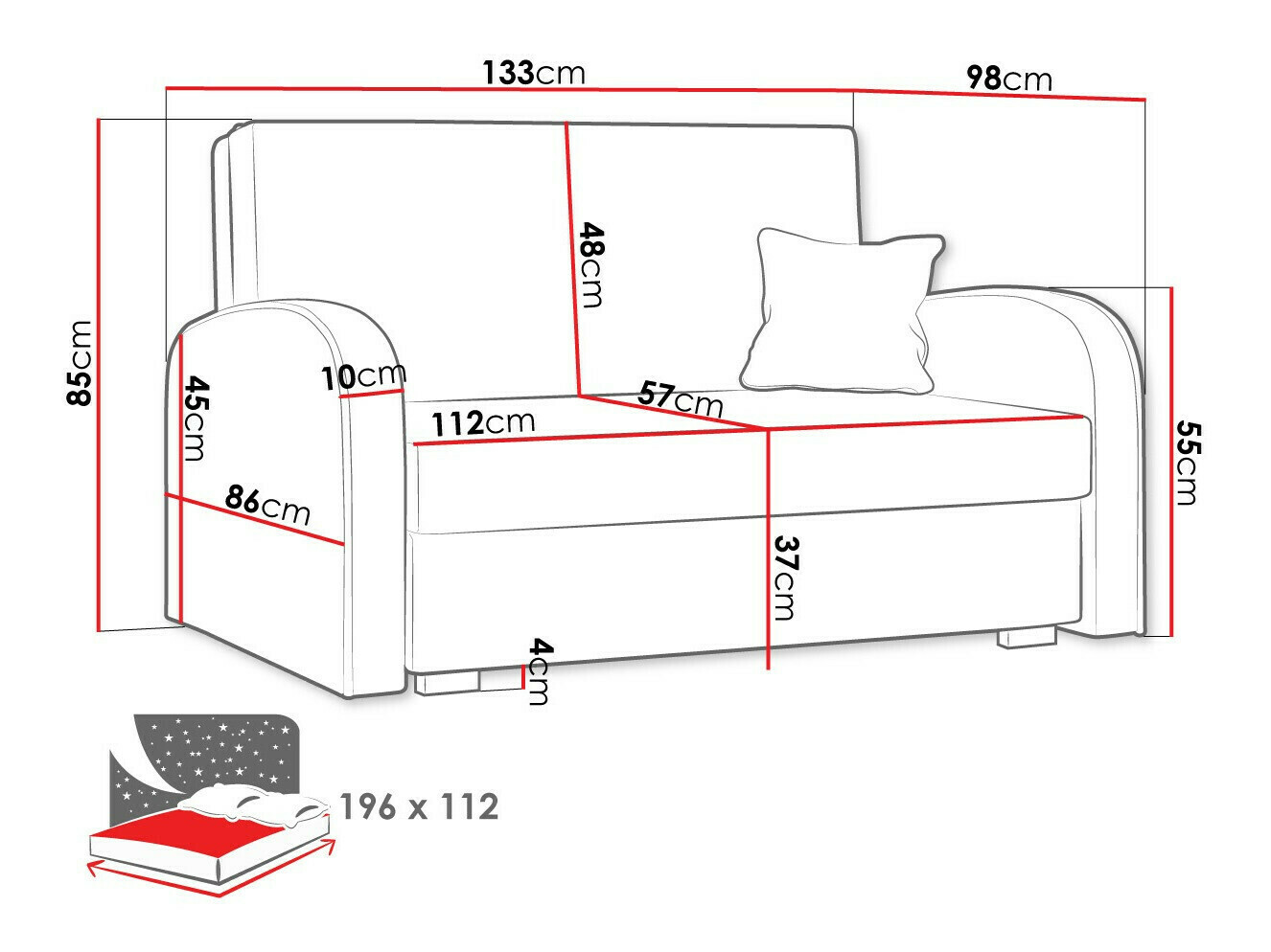 Canapea extensibilă Galona II (Mono 235 + Sorriso 10)