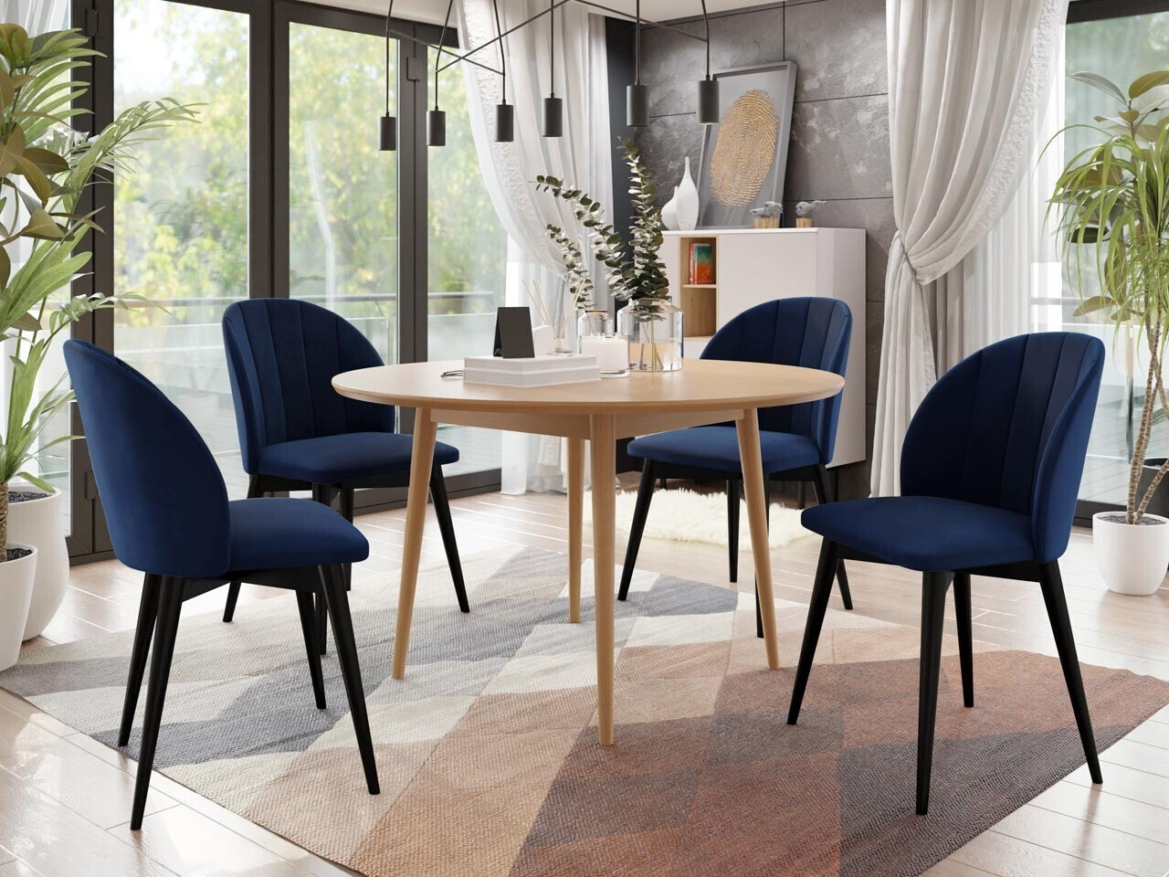 Set de mese Racine 127 (Negru + Magic Velvet 2216)