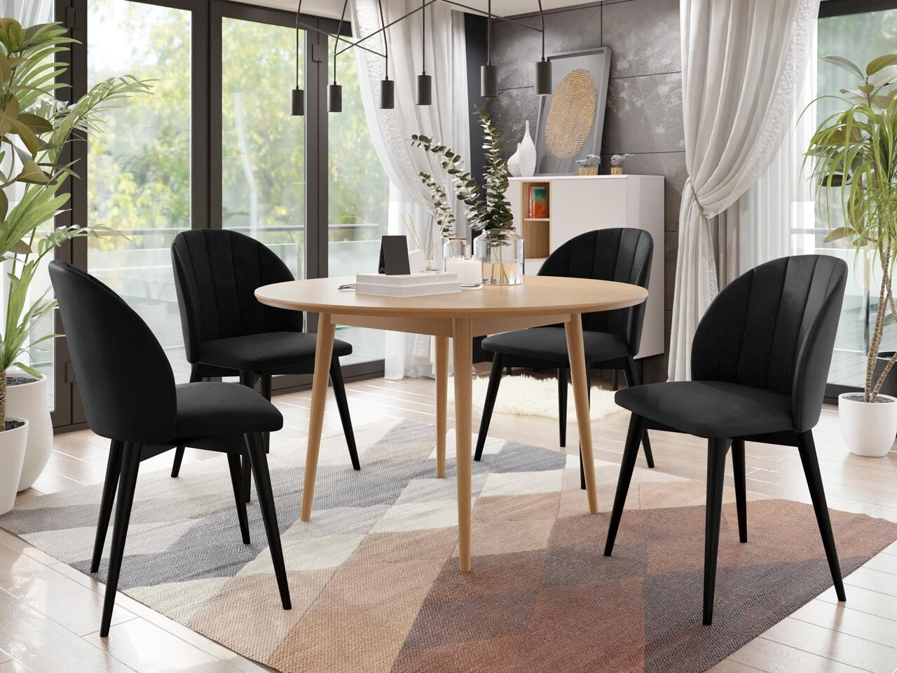 Set de mese Racine 127 (Negru + Magic Velvet 2219)