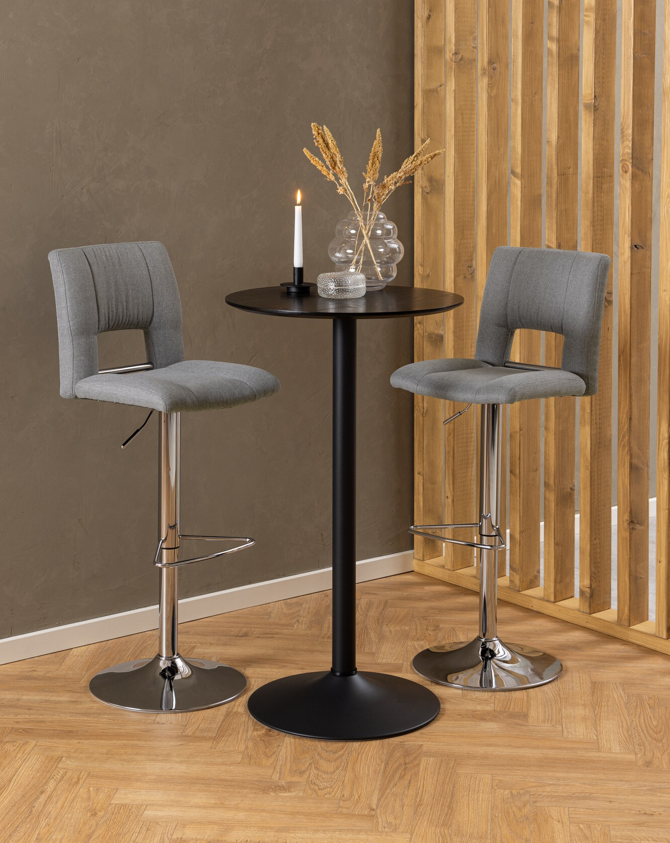 Scaun de bar Norsica 164 (Gri deschis + Argint)