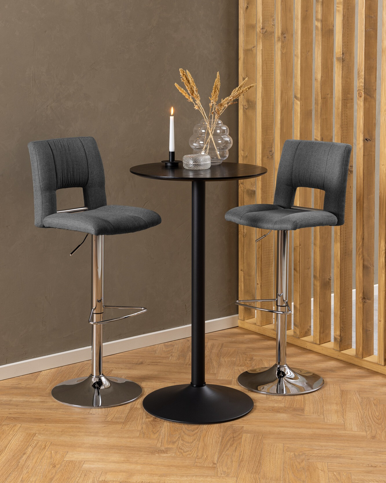 Scaun de bar Norsica 164 (Gri inchis + Argint)