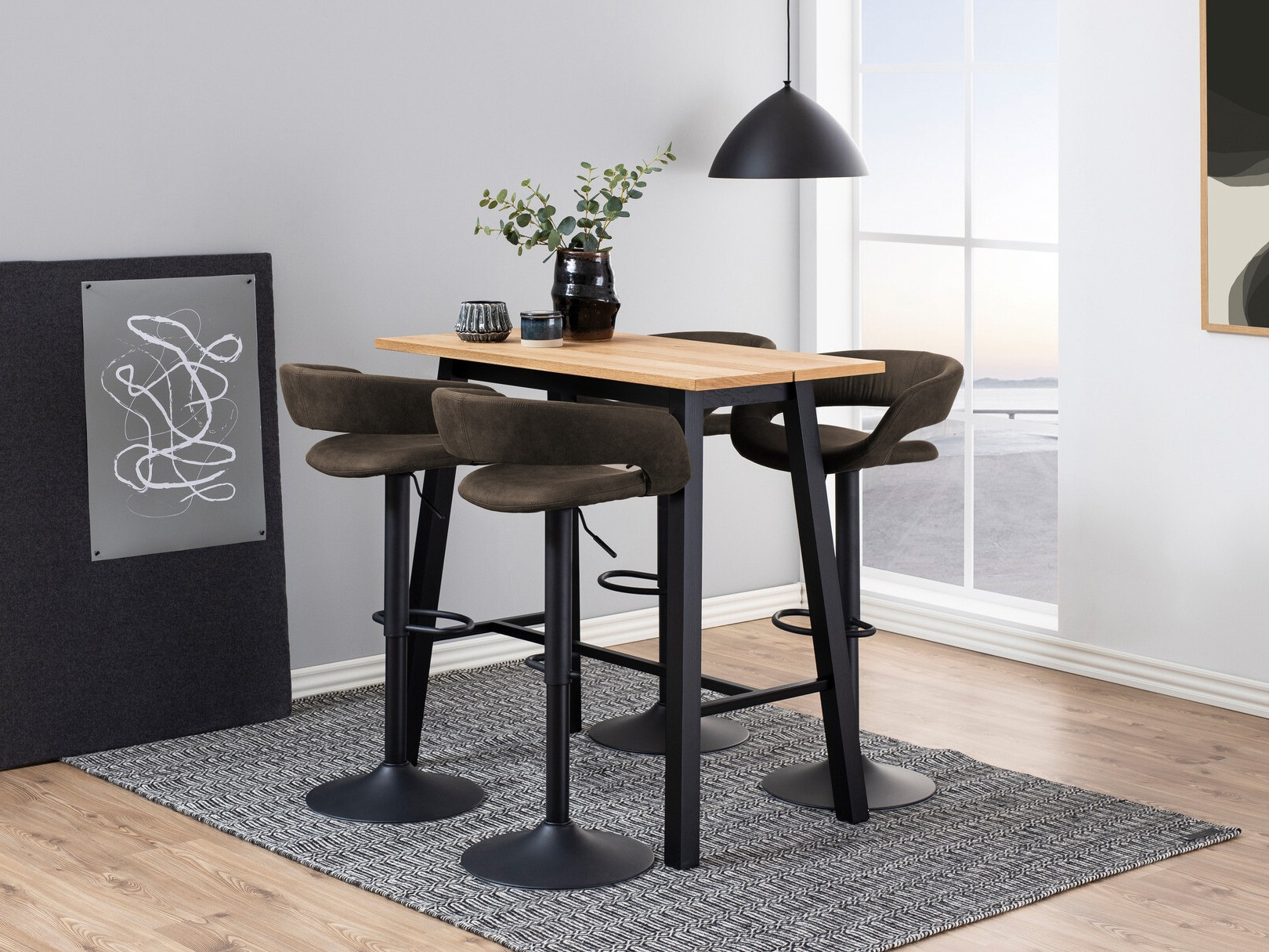 Scaun de bar Norsica 280 (Antracit + Negru)