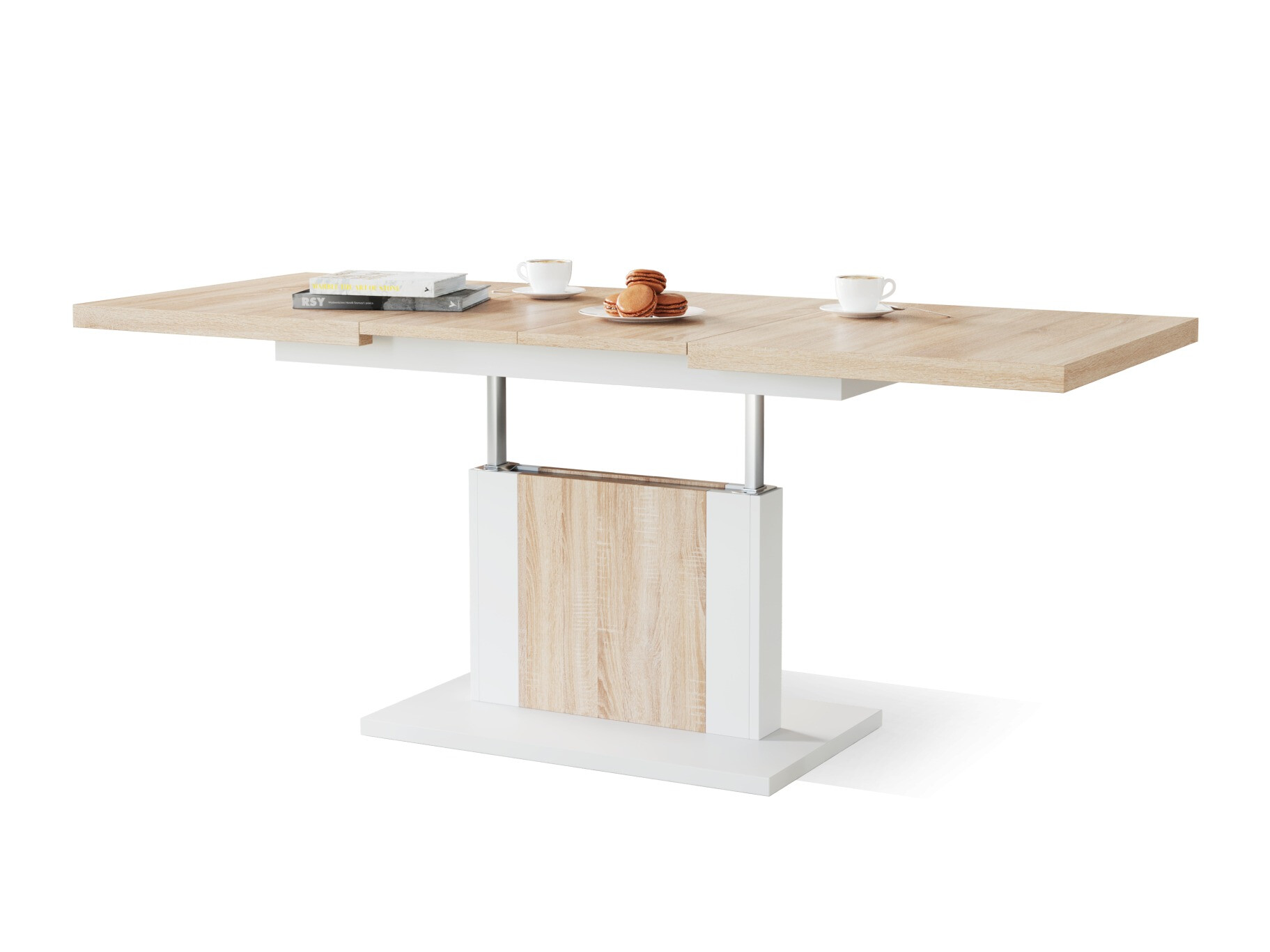 Măsuță de cafea extensibila Glendale 103 (Stejar Sonoma + Alb)