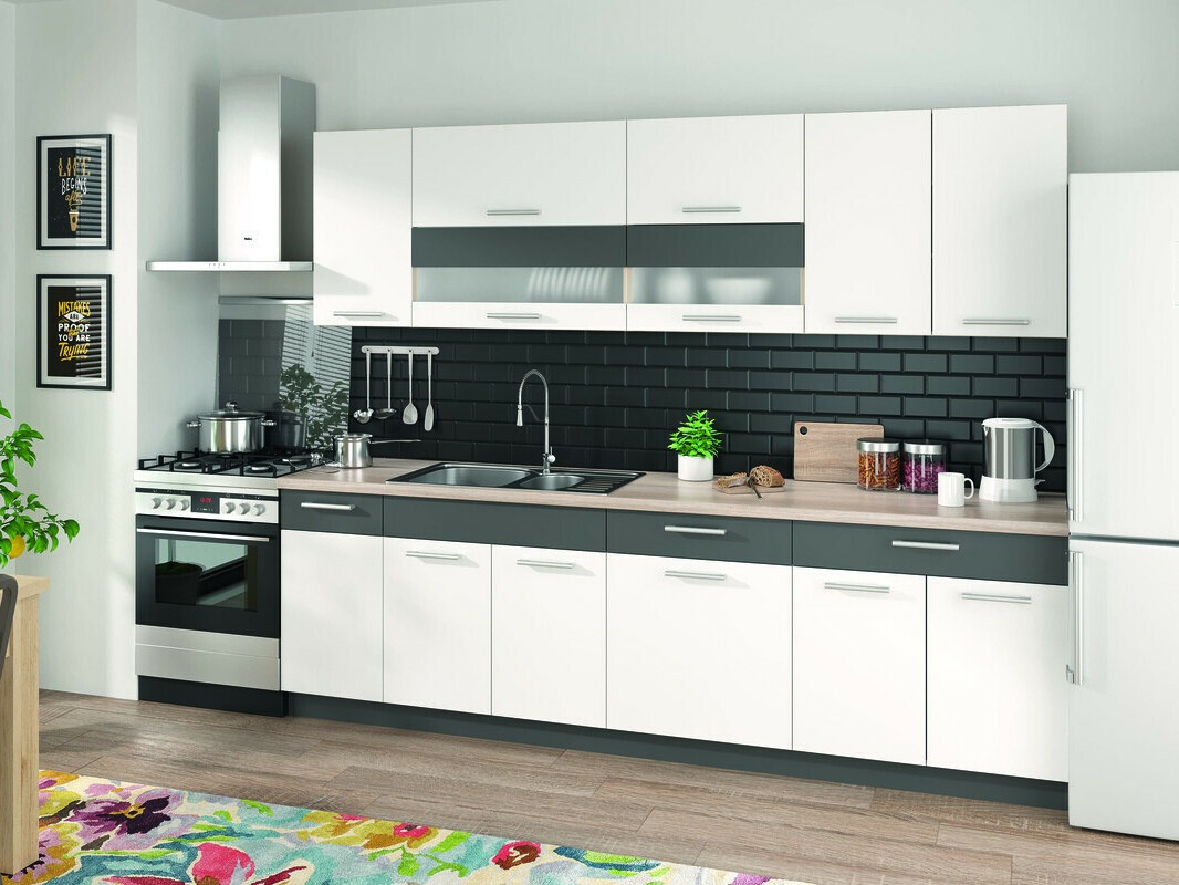 Dulap modular de colț pentru perete Mode White 108