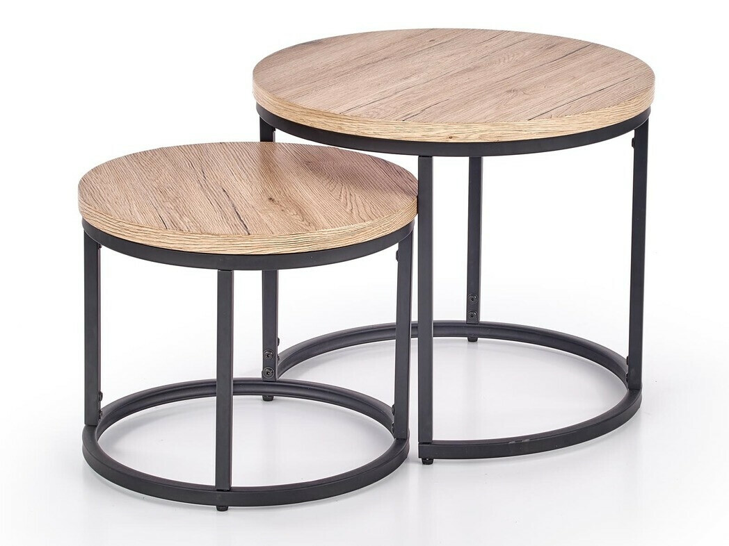 Set de măsuțe de cafea Houston 951 (Stejar San Remo + Negru)