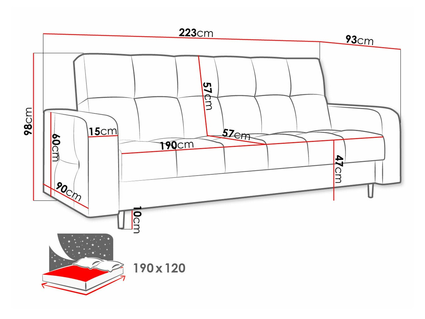 Canapea extensibilă Edinburg 106 (Kronos 06)