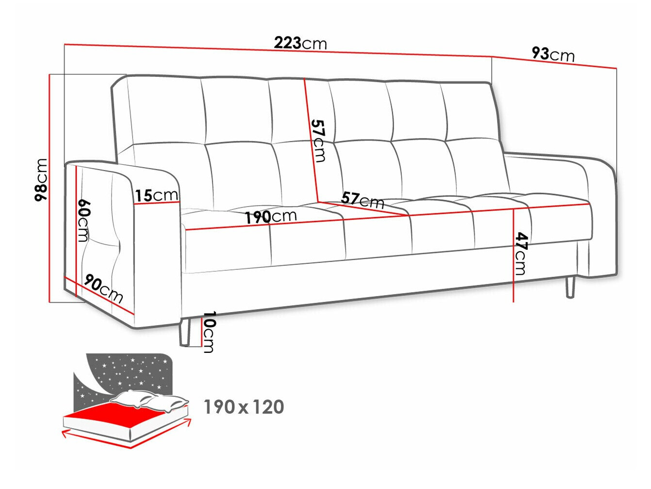Canapea extensibilă Edinburg 106 (Kronos 09)