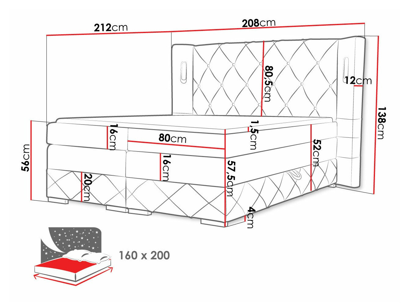Pat boxspring Historia (Kameleon 04)