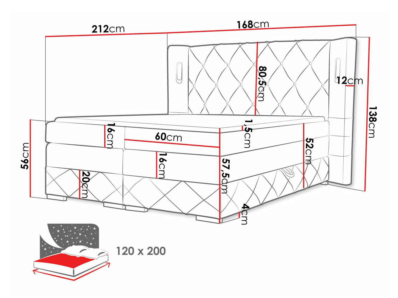 Pat boxspring Historia (Kameleon 59)