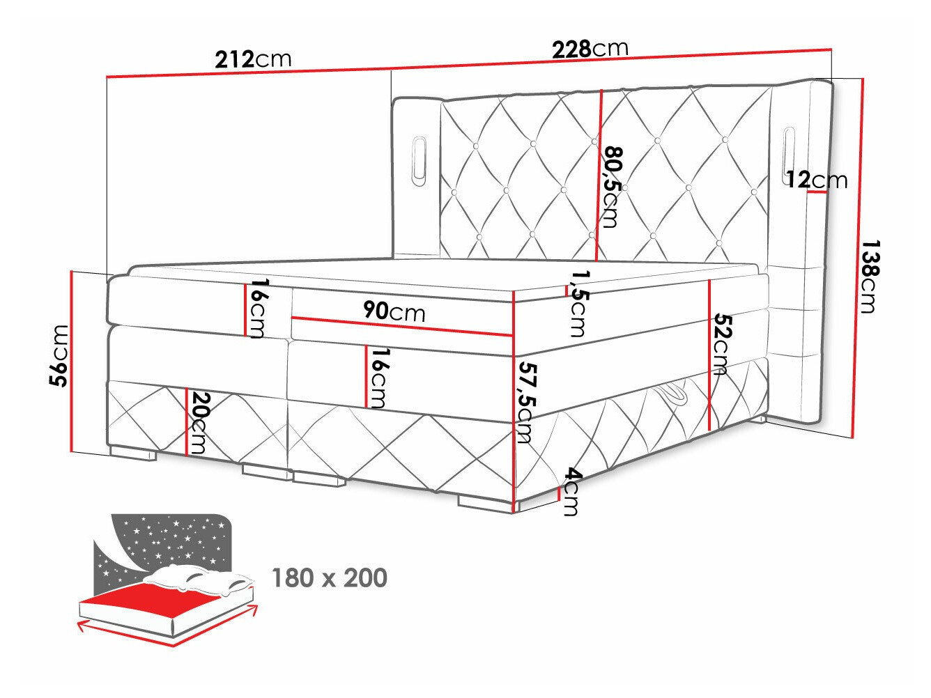 Pat boxspring Historia (Kameleon 59)