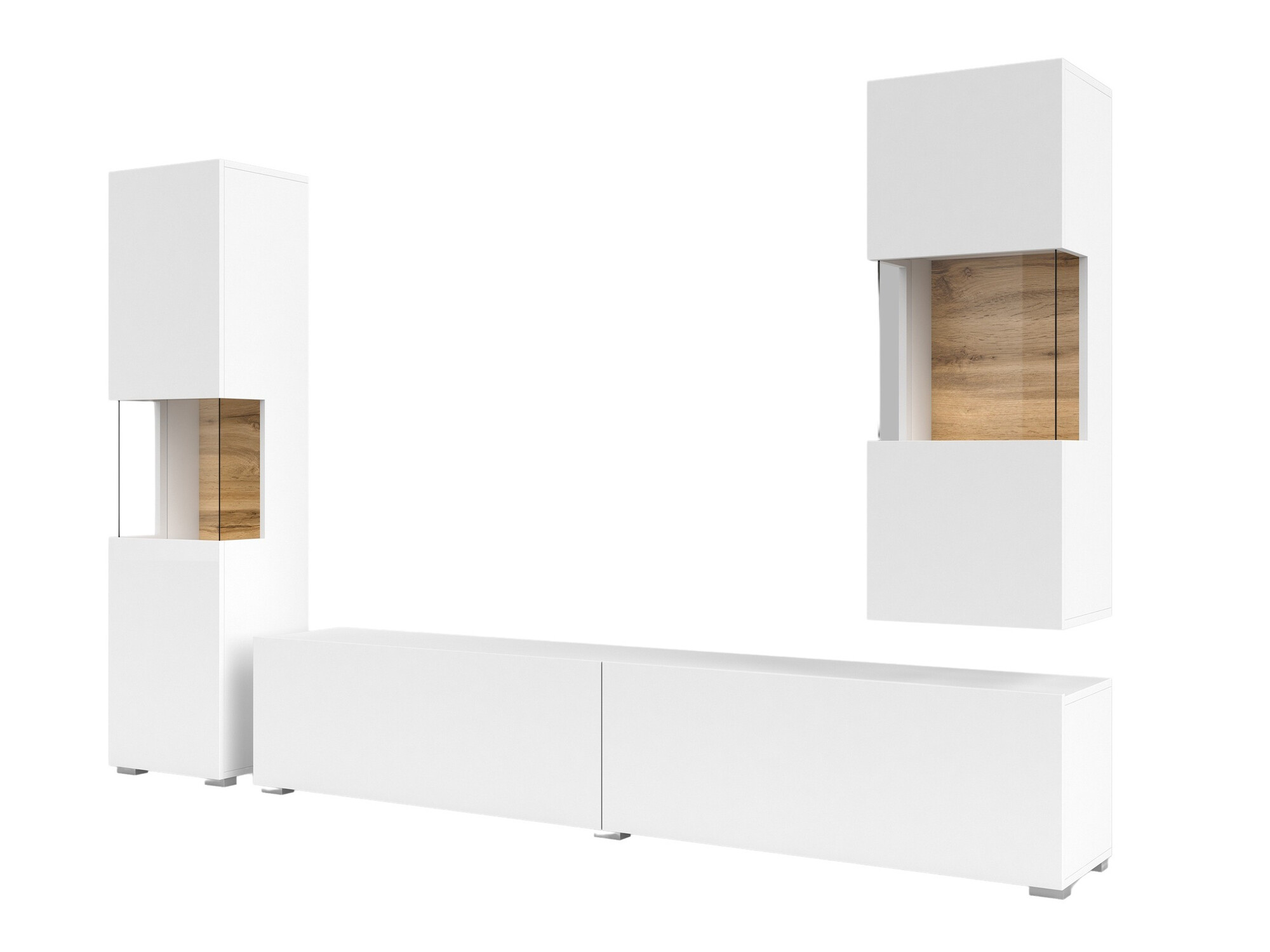 Set de living Revmiru 106 (Alb + Stejar Wotan)