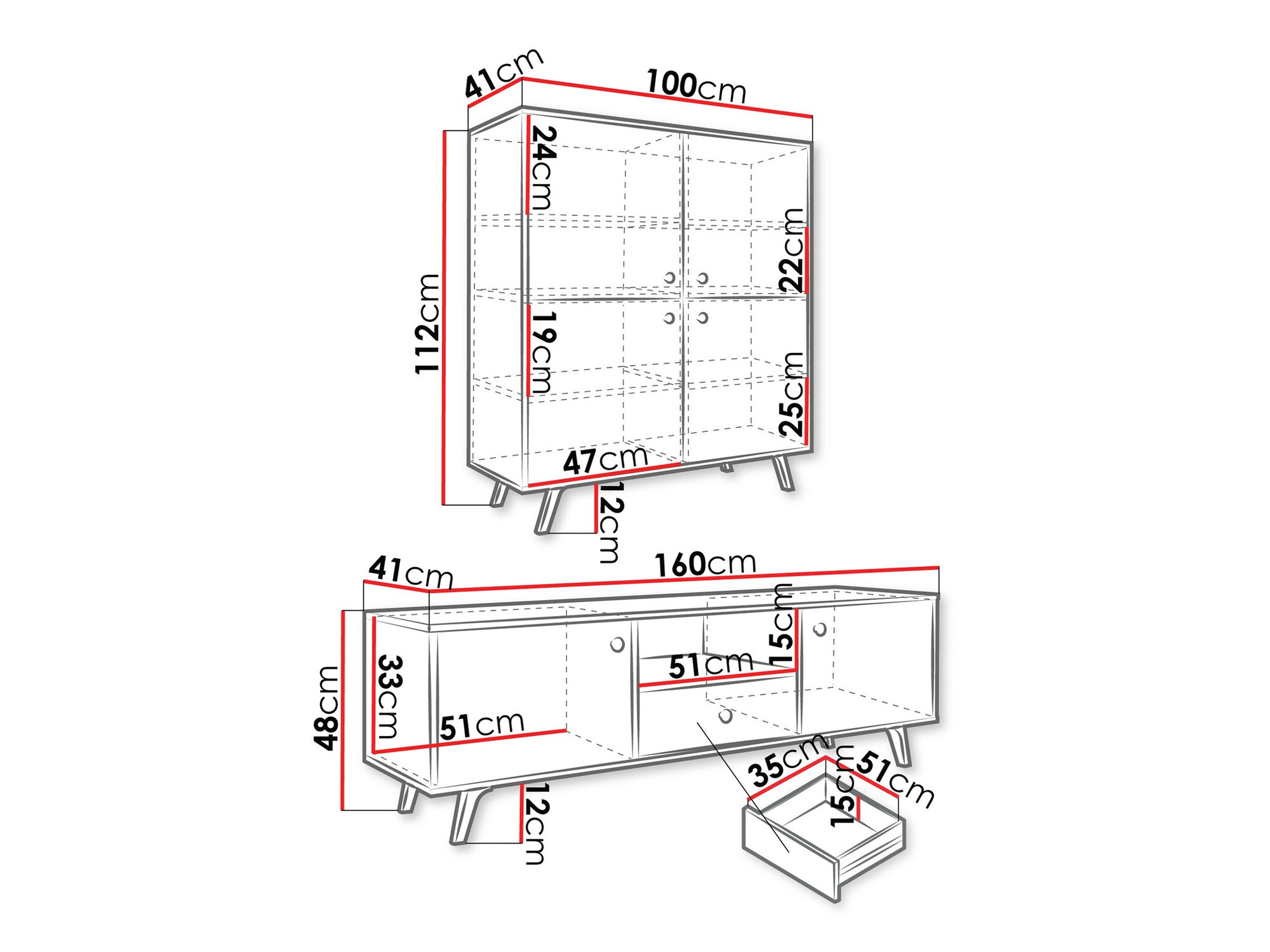 Set de living Monfera 105 (Alb)