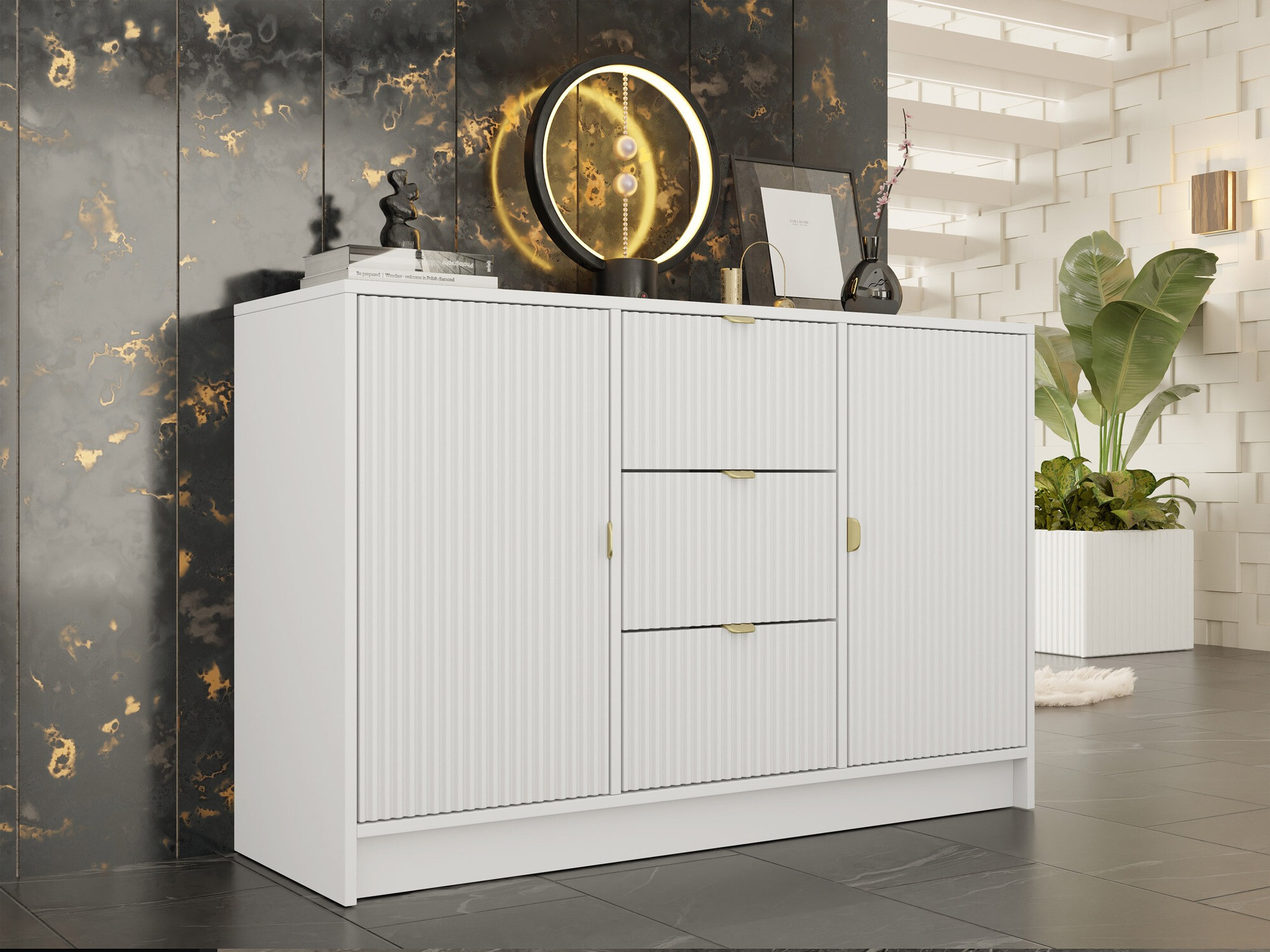 Comodă Comfivo Papilio (Alb)