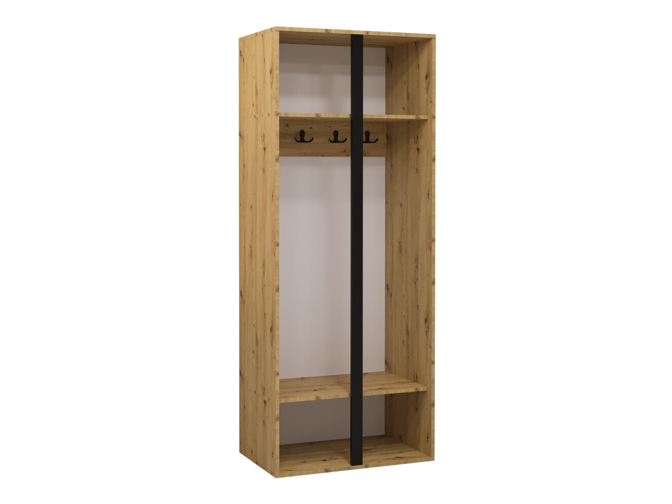 Dulap Pinis I (Stejar artizan + Negru)