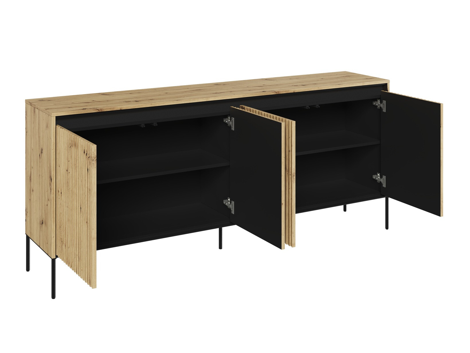 Bufet Fernolu 103 (Stejar artizan + Negru)