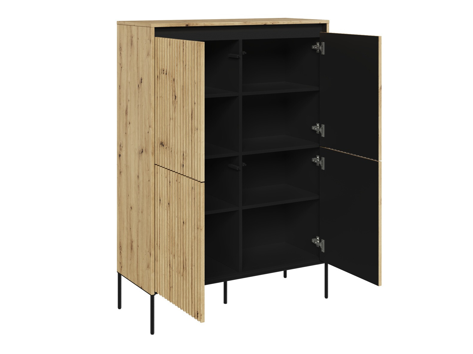 Bufet Fernolu 102 (Stejar artizan + Negru)