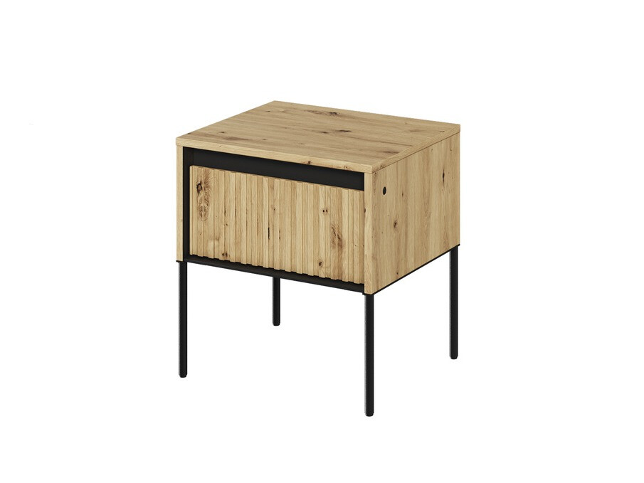 Noptieră Fernolu 111 (Stejar artizan + Negru)