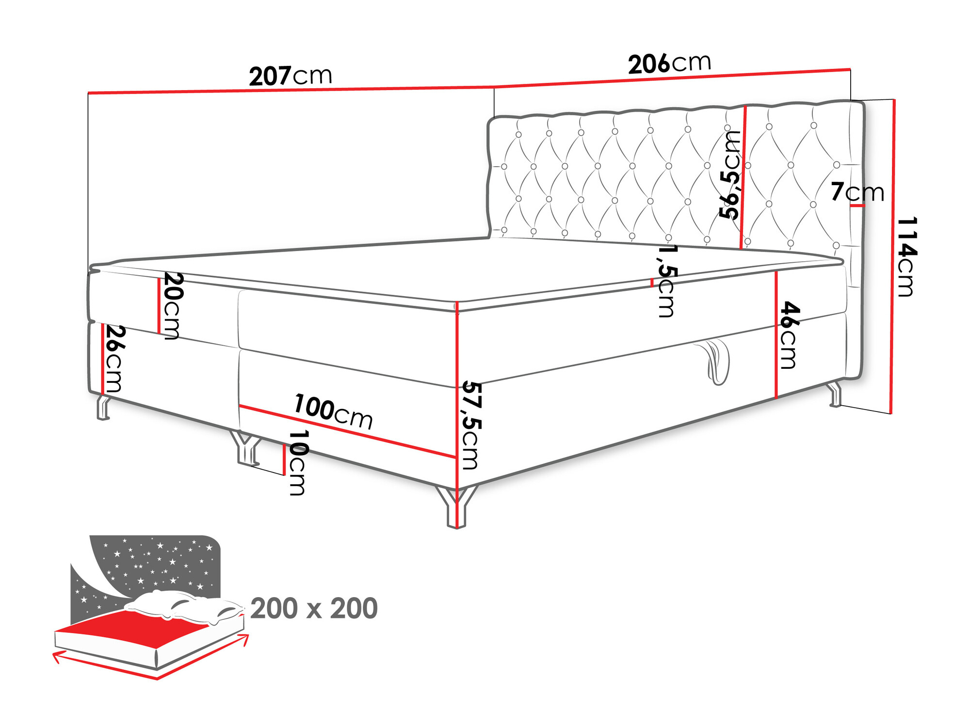 Pat boxspring Memphis 141 (Manila 14)