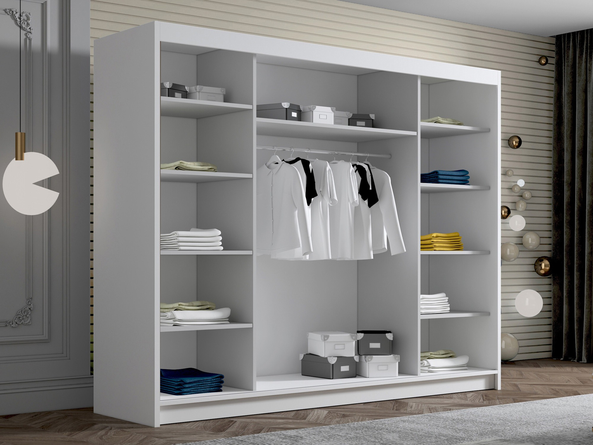 Dulap Closico Veltron II (Negru + Alb)