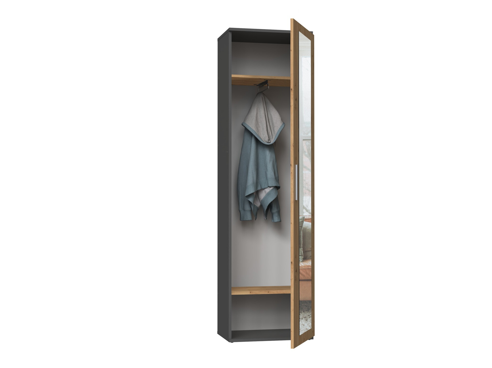 Dulap Mandeville 127 (Stejar artizan + Antracit)