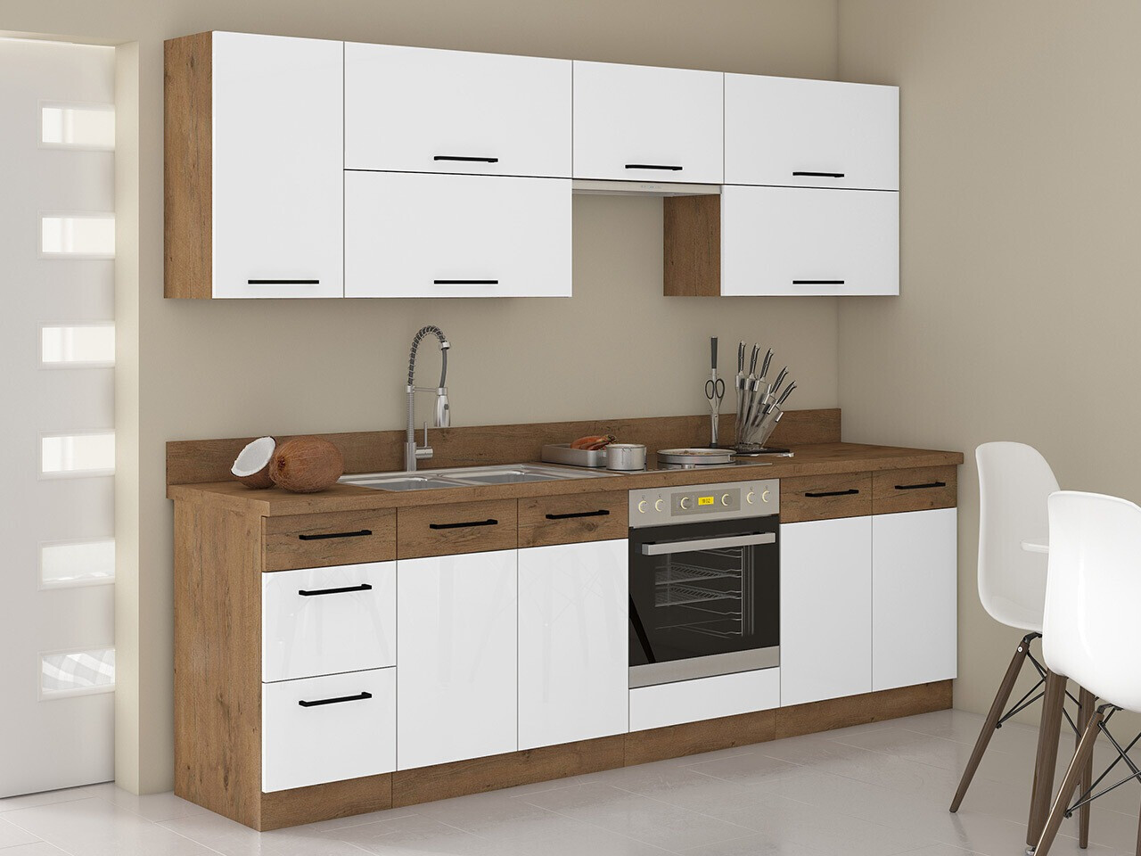 Set de bucătărie modular Wood White 138
