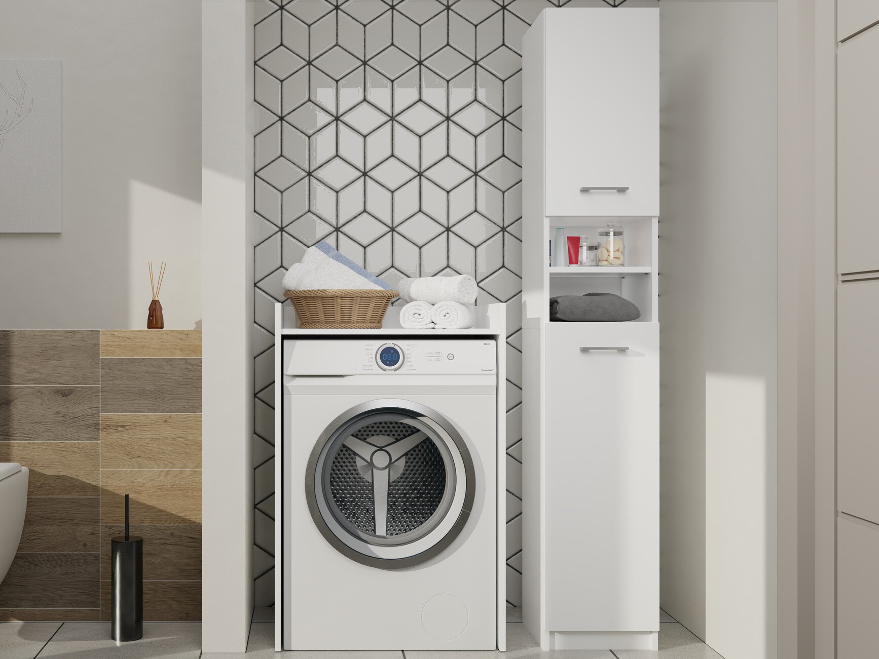 Cabinet de baie neancorat Mandeville 152 (Alb)
