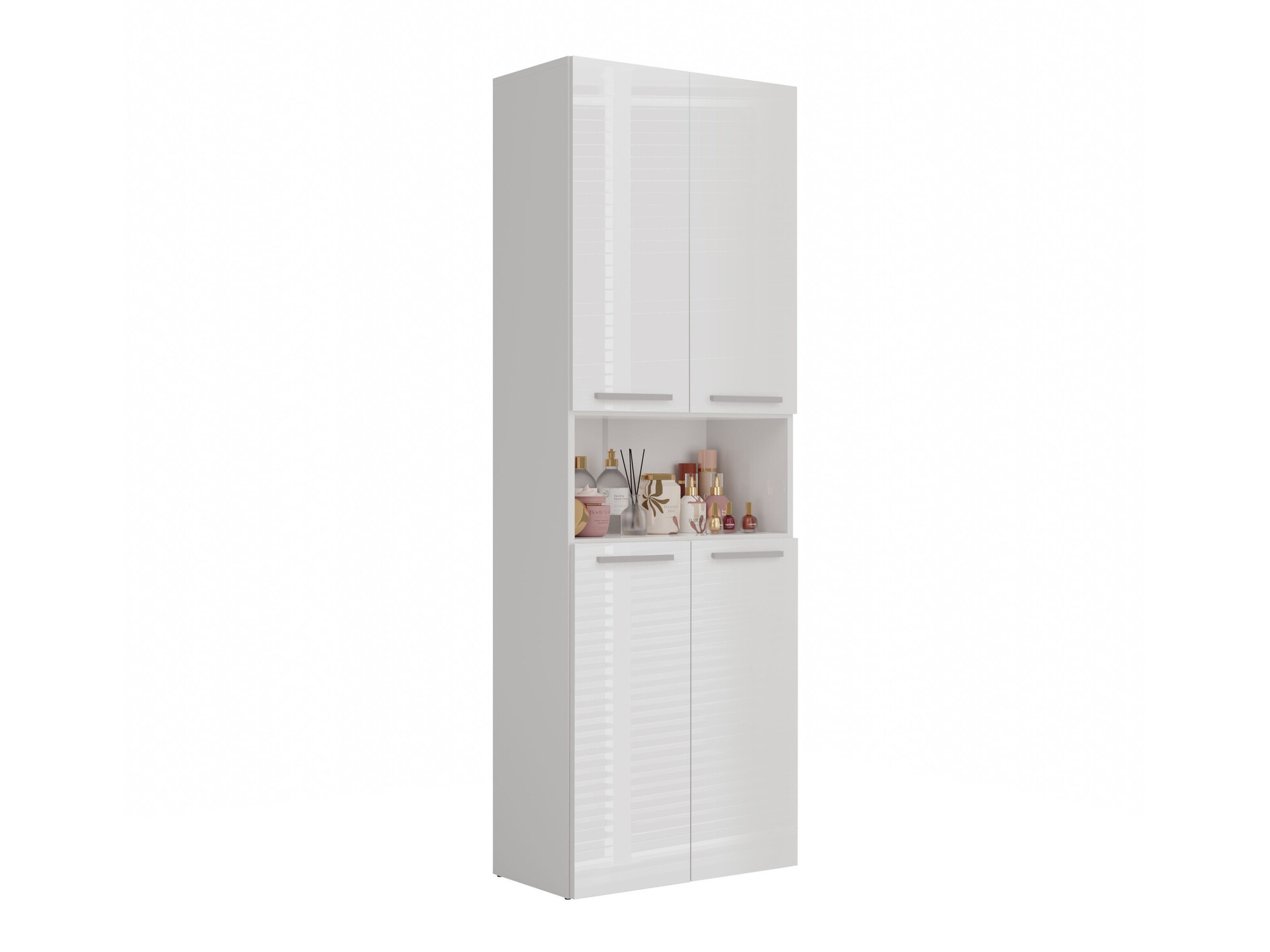 Cabinet de baie neancorat Nolmaru 101 (Alb + Alb lucios)
