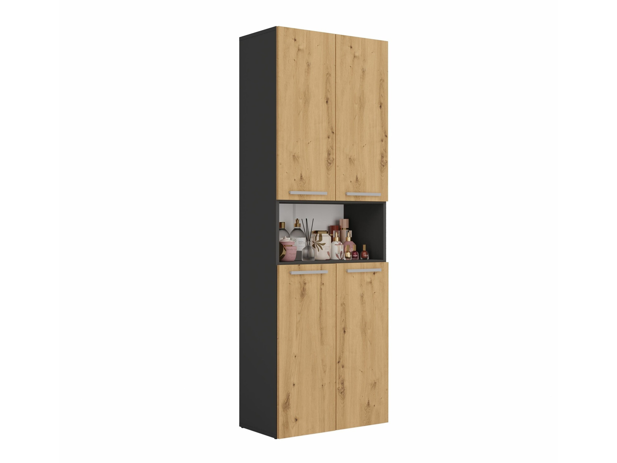Cabinet de baie neancorat Nolmaru 101 (Antracit + Stejar artizan)