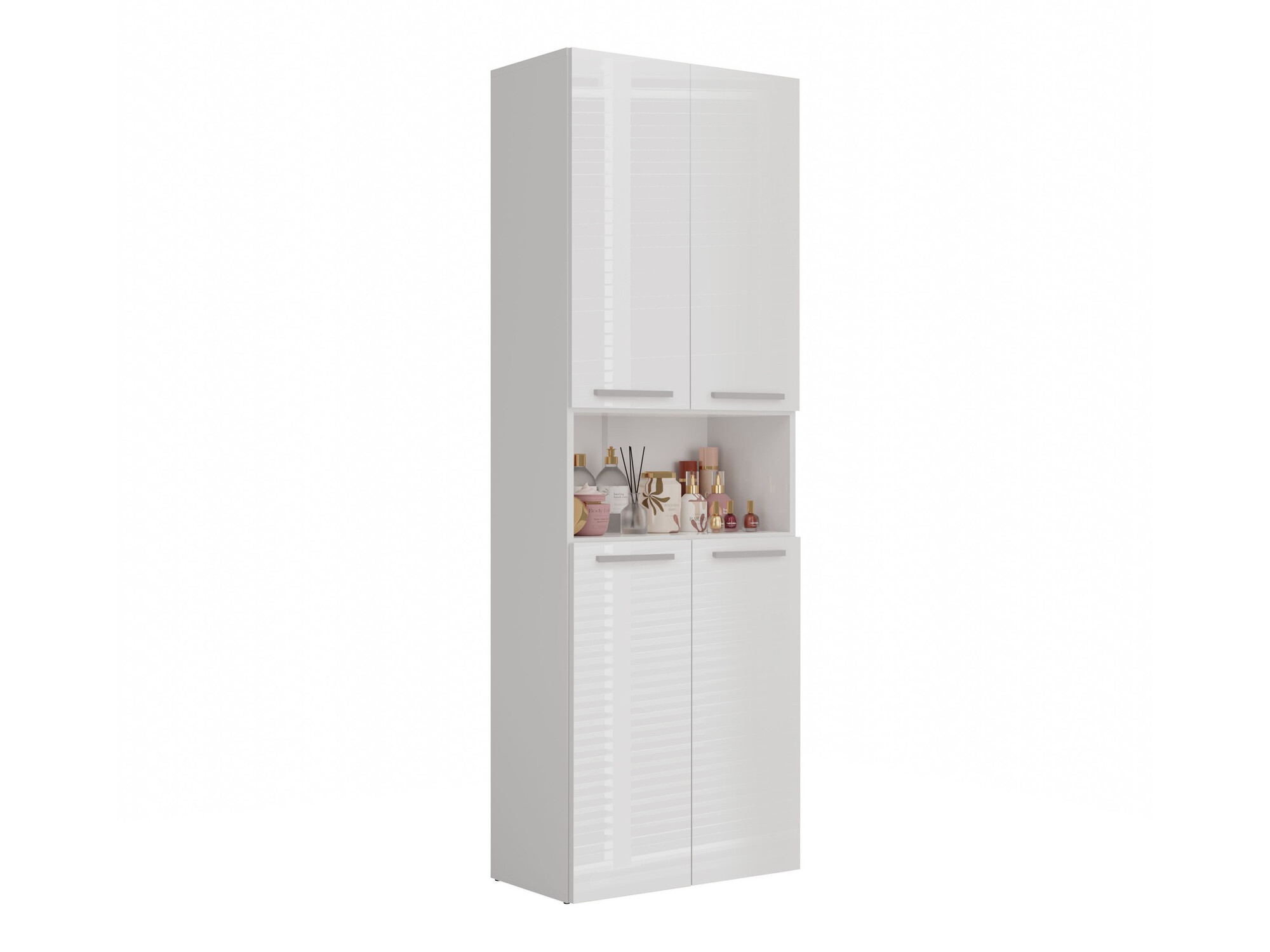 Cabinet de baie neancorat Nolmaru 103 (Alb + Alb lucios)