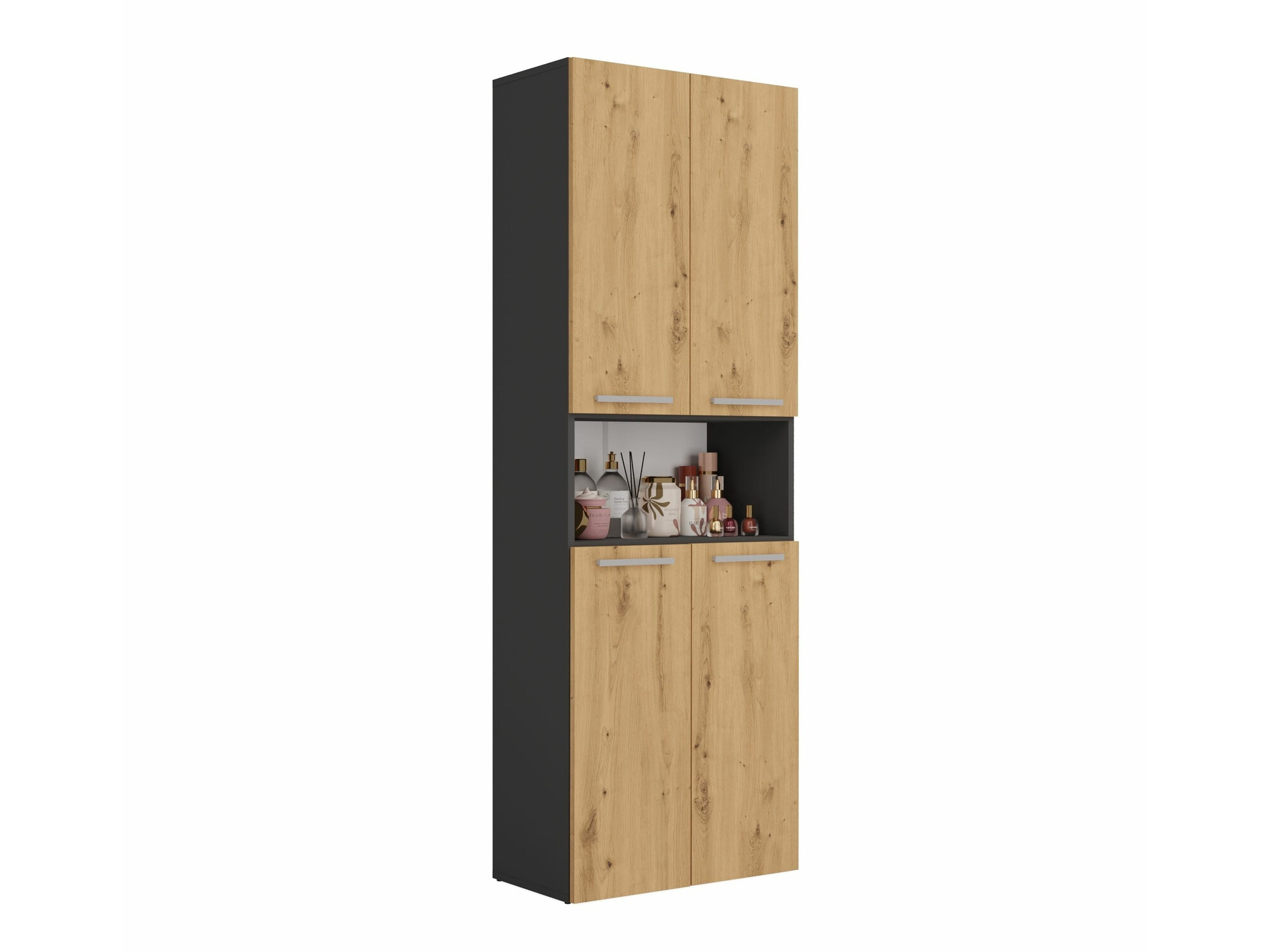 Cabinet de baie neancorat Nolmaru 103 (Antracit + Stejar artizan)