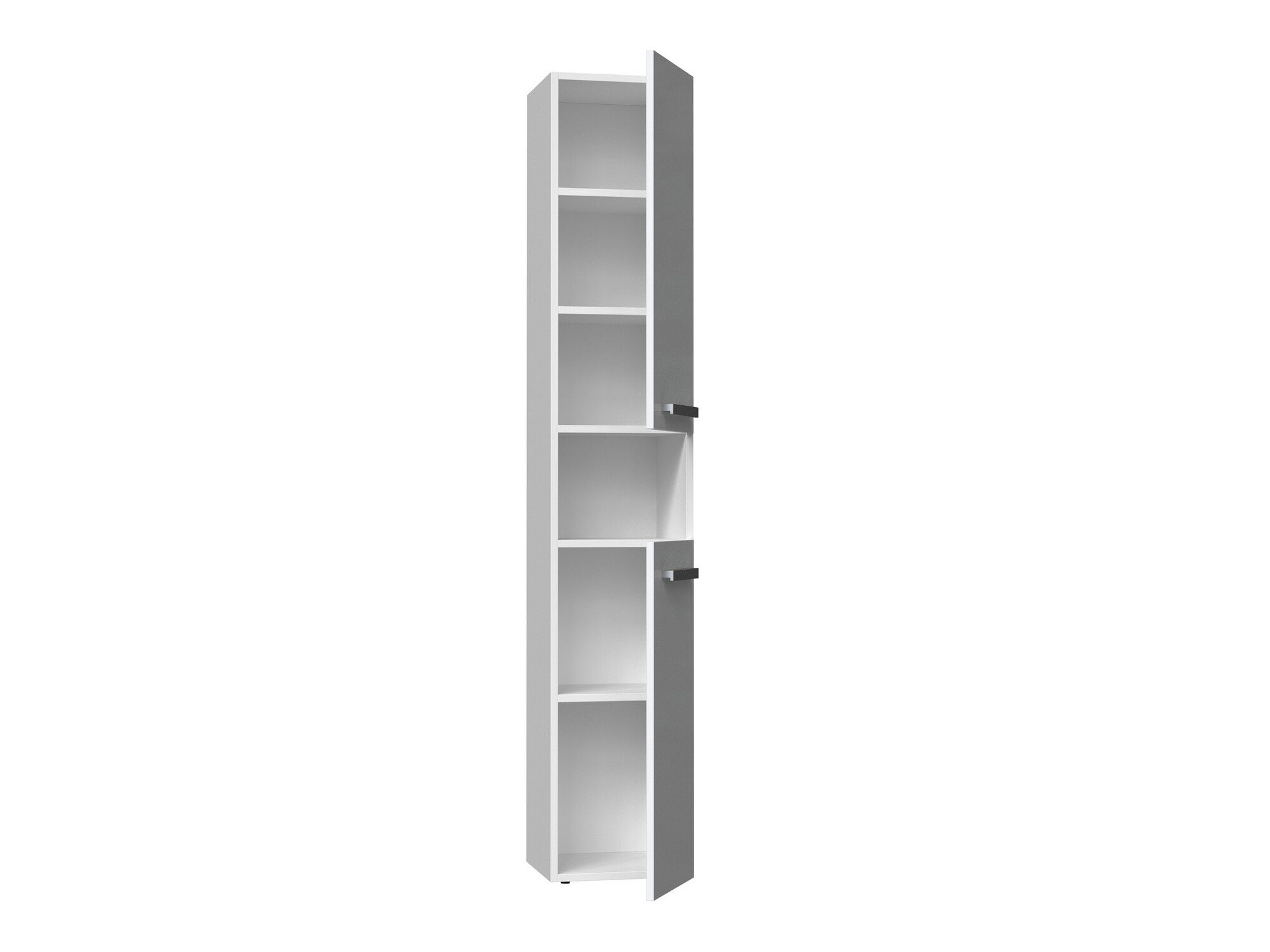 Cabinet de baie neancorat Nolmaru 104 (Alb + Alb lucios)