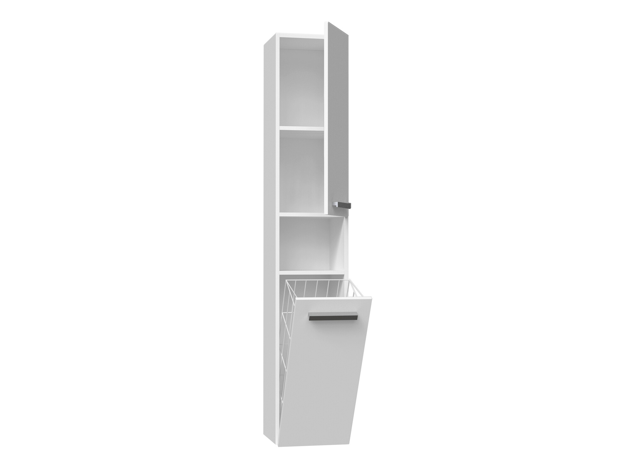 Cabinet de baie neancorat Nolmaru 106 (Alb + Alb lucios)