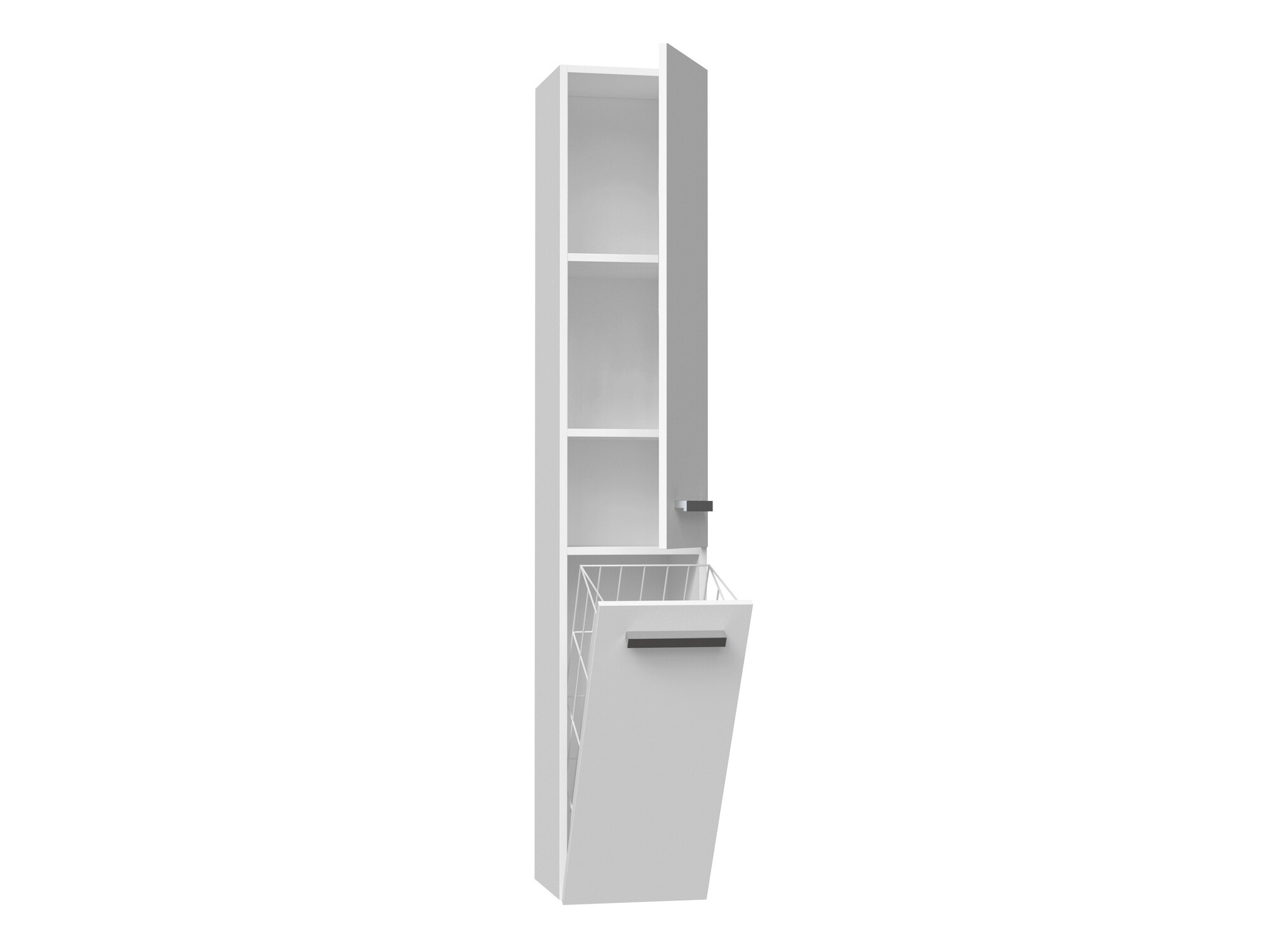 Cabinet de baie neancorat Nolmaru 107 (Alb + Alb lucios)